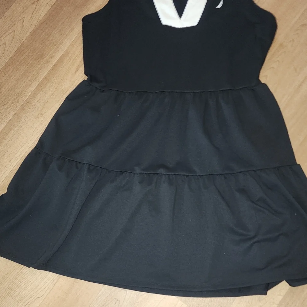 Nautica Black and White Sleeveless Midi Dress - Picture 4 of 6